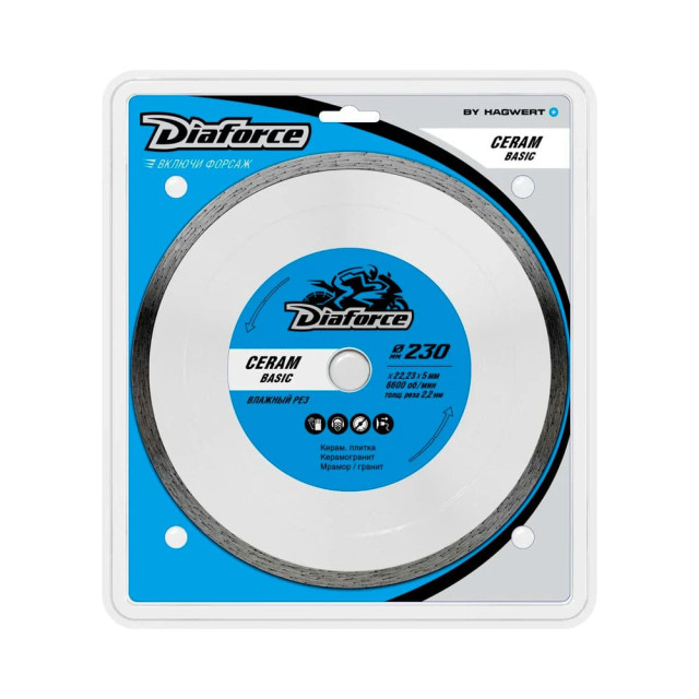 Диск алмазный Diaforce Ceram Basic 513230 230*22.23*5*2.2 мм влажный рез Диск алмазный Diaforce Ceram Basic 513230 230*22.23*5*2.2 мм влажный рез