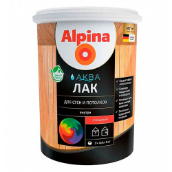 Лак Alpina Аква для стен и потолков глянцевый 0.9 л