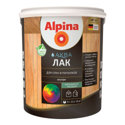 Лак Alpina Аква для стен и потолков шелковисто-матовый 2.5 л