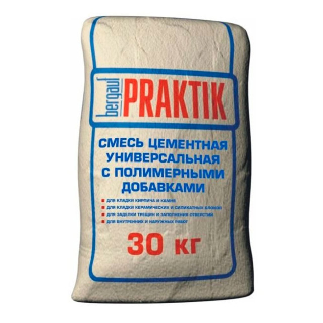 Смесь цементная Bergauf Praktik универсальная с полимерными добавками 30 кг Смесь цементная Bergauf Praktik универсальная с полимерными добавками 30 кг