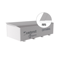 Гипсокартон Vetonit Optima стеновой обычный 12.5*1200*2500 мм
