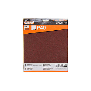 Шлифлист Gepard GP5011-40 230*280 мм Р40 бумажная основа 5 шт