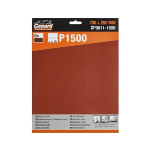 Шлифлист Gepard GP5011-1500 230*280 мм Р1500 бумажная основа 5 шт