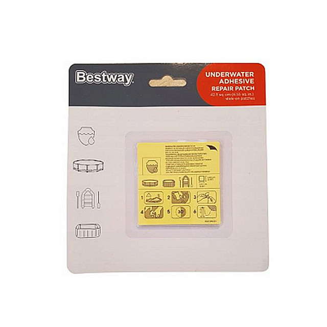 Заплатки ремонтные Bestway 62091 водостойкие самоклеящиеся 6.5*6.5 см 10 шт