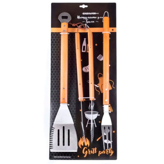 Набор инструментов для гриля Шашлычок 81830001а 3 предмета
