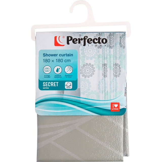 Шторка для ванной Perfecto Linea Secret 36-118006 180*180 см жемчужная
