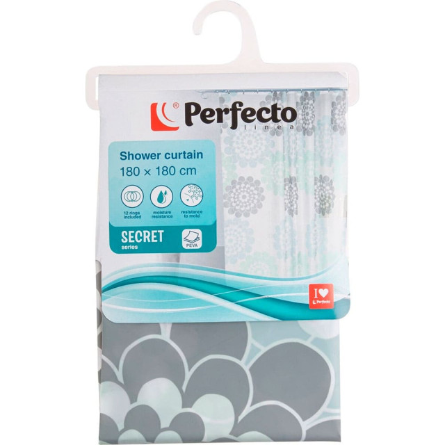 Шторка для ванной Perfecto linea 36-118005 180*180 см цветы