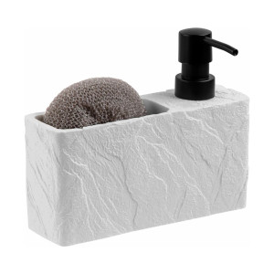 Диспенсер для моющего средства Perfecto Linea Pearl 35-191002 с подставкой для губки белый