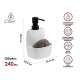 Диспенсер для моющего средства Perfecto Linea Symphony 35-103001 с подставкой для губки белый