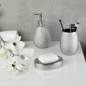 Мыльница Axentia Hollywood 129122 керамическая серебряная