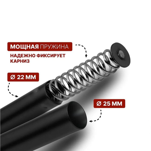 Карниз раздвижной Perfecto Linea 36-020104 алюминиевый черный 2 м