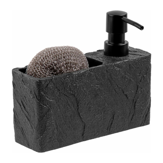 Диспенсер для моющего средства Perfecto Linea Pearl 35-191001 с подставкой для губки черный