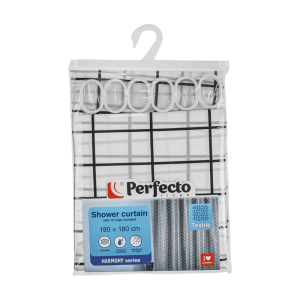 Шторка для ванной Perfecto Linea Harmony 36-118203 180*180 см клетка