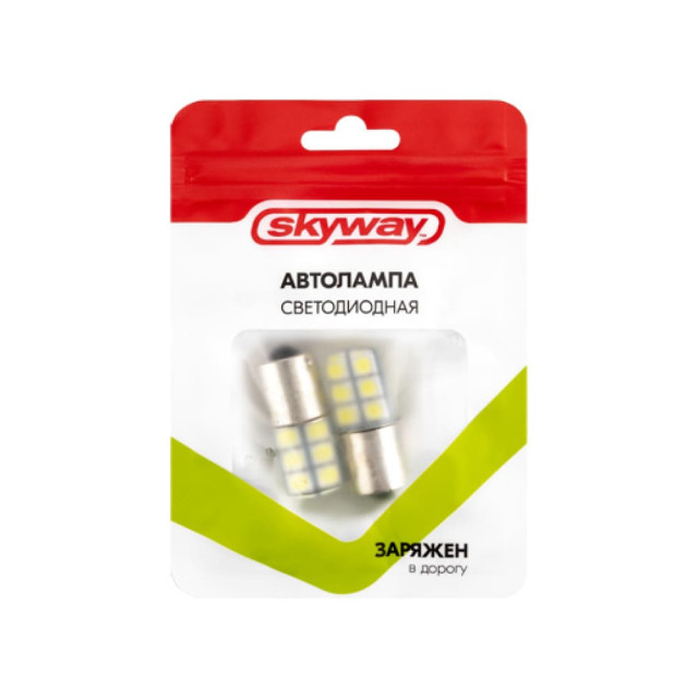 Автолампа диодная Skyway S08201047 S25/P21W 12V 12 SMD 2 шт
