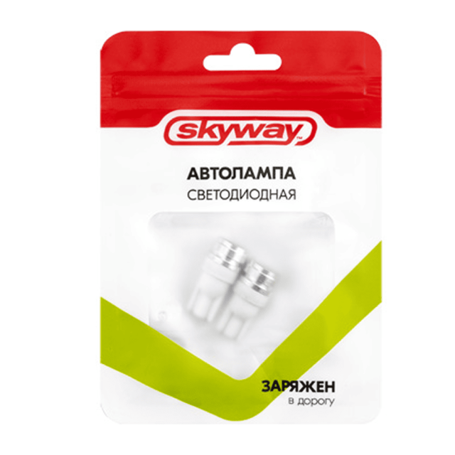 Автолампа диодная Skyway S08201102 T10/W5W 12V 1 SMD без цоколя 2 шт