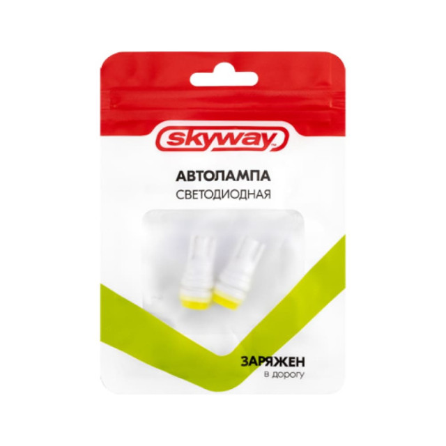 Автолампа диодная  Skyway S08201260 T10/W5W 12V 3 SMD без цоколя 2 шт