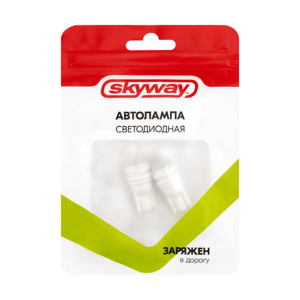 Автолампа диодная Skyway S08201320 T10/W5W 12V 3 SMD белая 2 шт