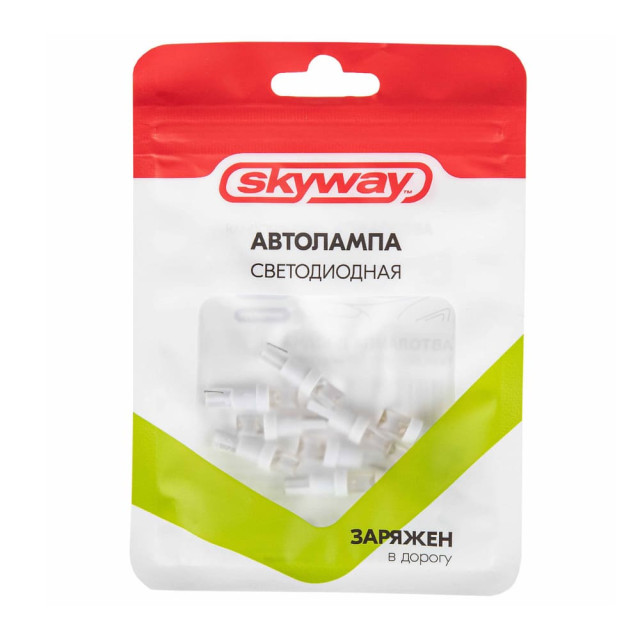 Автолампа диодная Skyway S08201379 T5 /W1.2W 12V 1 LED 10 шт