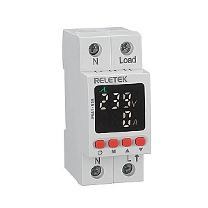 Реле контроля напряжения и тока Reletek RPVA1-63A 1NO+N 63A 220VAC Umin80_210V/Umax220_300V Imin/Imax1_63A