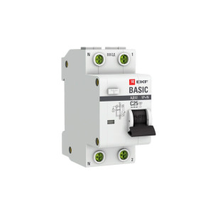 Дифференциальный автомат EKF Basic DA12-25-30-bas 1P+N 25А 30мА