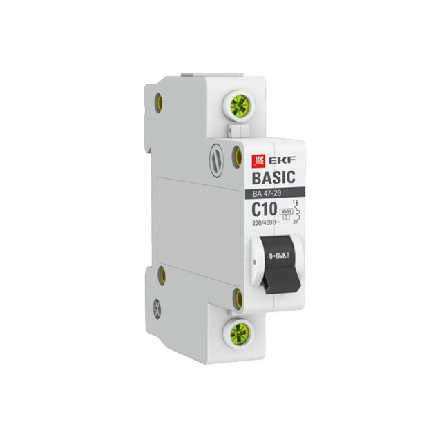 Автоматич. выключатель 1Р 10А C 4.5кА mcb4729-1-10C