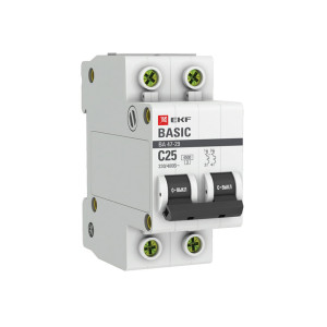 Автоматический выключатель EKF Basic mcb4729-2-25C 2Р 25А (C) 4.5кА