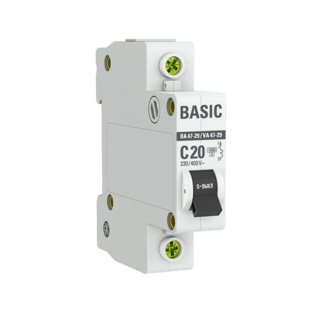 Автоматический выключатель EKF Basic ВА47-29 mcb4729-1-20C 12/120 1Р 20А