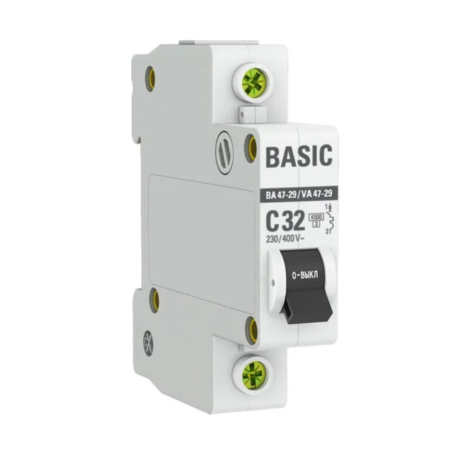 Автоматический выключатель EKF Basic ВА47-29 mcb4729-1-32C 12/120 1Р 32А