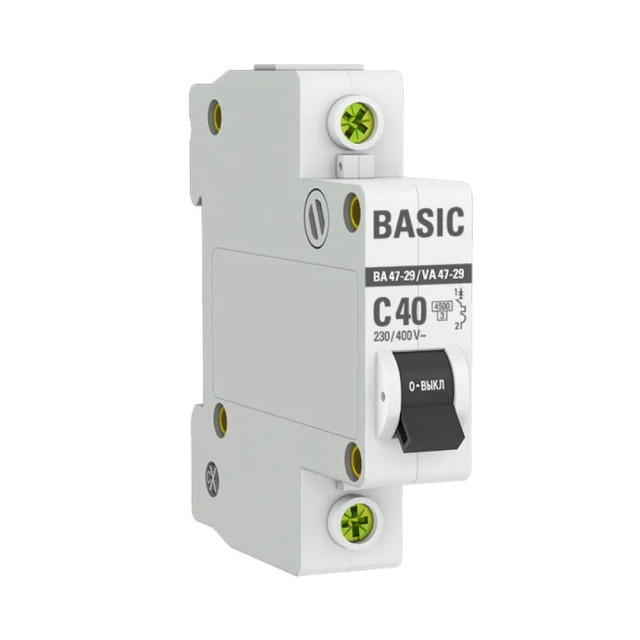 Автоматический выключатель EKF Basic ВА47-29 mcb4729-1-40C 12/120 1Р 40А