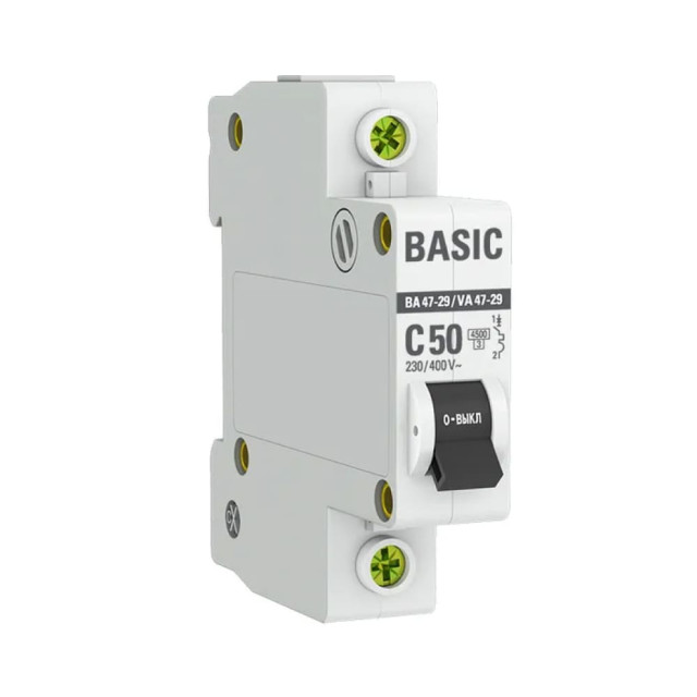 Автоматический выключатель EKF Basic ВА47-29 mcb4729-1-50C 12/120 1Р 50А