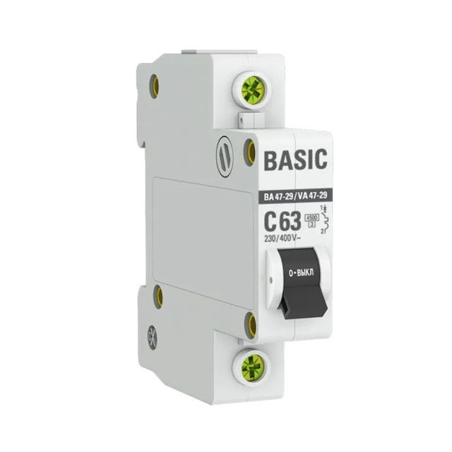 Автоматический выключатель EKF Basic ВА47-29 mcb4729-1-63C 12/120 1Р 63А