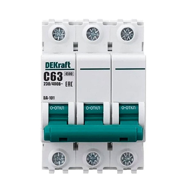 Автоматический выключатель DEKraft 11084DEK 3Р 63А х-ка C ВА-101 4.5кА