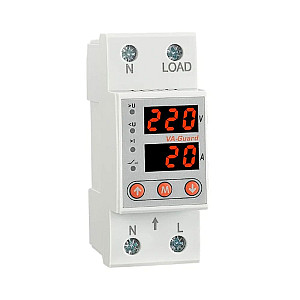 Реле контроля напряжения и тока Reletek RD-MVA/40 1NO+N 40A 220VAC Umin 140_210V Umax(220_280V) Imin/Im