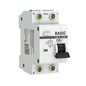 Автоматический выключатель дифференциального тока EKF Basic АД-12 DA12-40-30-bas 1P+N 40А 30мА тип АС х-ка C 4.5кА