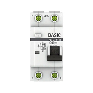 Автоматический выключатель дифференциального тока EKF Basic АД-12 DA12-40-30-bas 1P+N 40А 30мА тип АС х-ка C 4.5кА