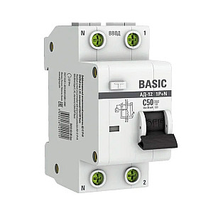 Автоматический выключатель дифференциального тока EKF Basic АД-12 DA12-50-30-bas 1P+N 50А 30мА тип АС х-ка C 4.5кА