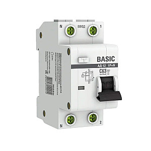 Автоматический выключатель дифференциального тока EKF Basic АД-12 DA12-63-30-bas 1P+N 63А 30мА тип АС х-ка C 4.5кА