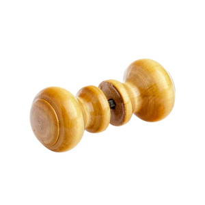 Ручка-кнопка 1-0692 деревянная большая лак светлая с малым глазком