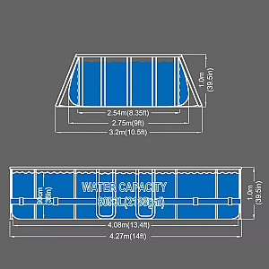 Бассейн каркасный Avenli 12024EU овальный с фильтр-насосом 427*275*100 см 8073 л