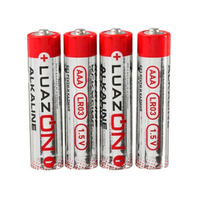Батарейка LuazON AAA LR03 спайка алкалиновая