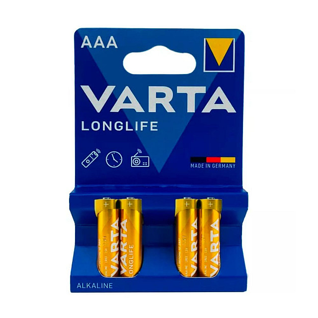 Батарейка Varta Longlife AAА LR03 Alkaline BL 4 4/40/200 К