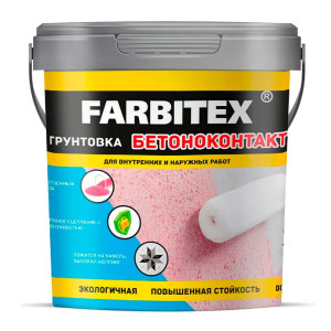Грунтовка Farbitex акриловая бетоноконтакт 1.1 кг