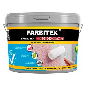Грунтовка Farbitex акриловая бетоноконтакт 7 кг