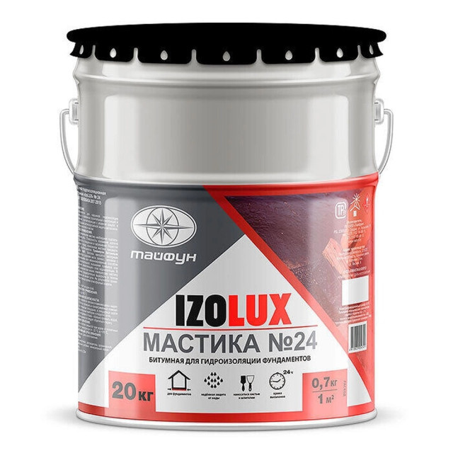 Мастика гидроизоляционная битумная Тайфун IzoLux №24 20 кг