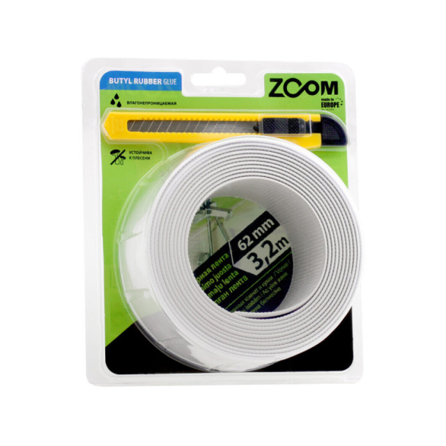 Лента бордюрная Zoom 02-5-5-502 62 мм*3.2 м белая