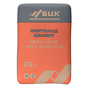 Цемент БЦК Портландцемент ЦЕМ 1 42,5 Н (Д0) 25 кг
