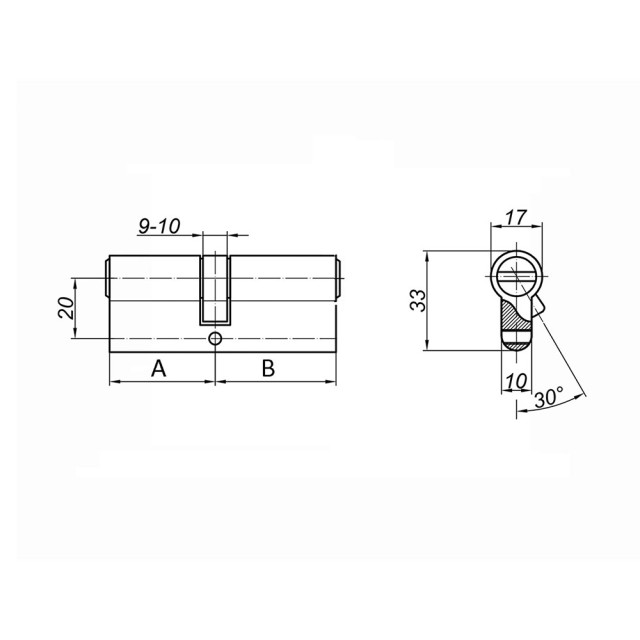 Цилиндровый механизм Palladium ZN 100 50*50 C ET SN