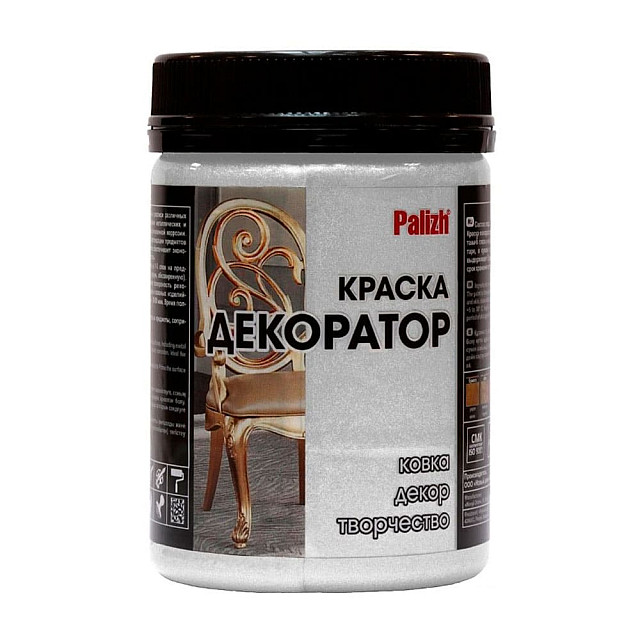 Краска-колер Palizh Декоратор акриловая №148 серебро перламутр 0.25 кг