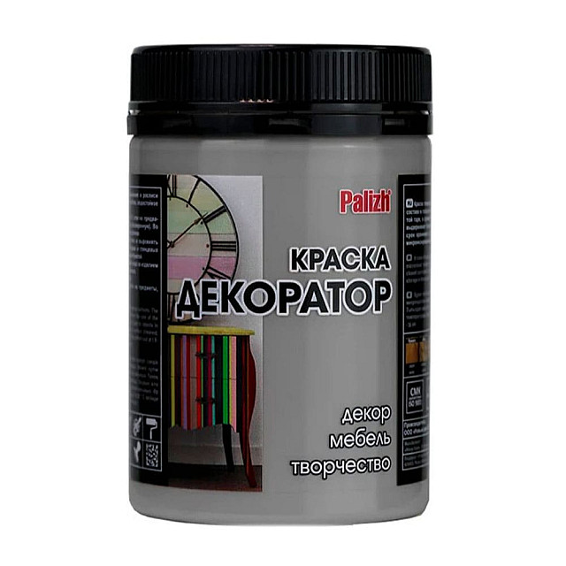 Краска-колер Palizh Декоратор акриловая №122 темно-серый 0.32 кг