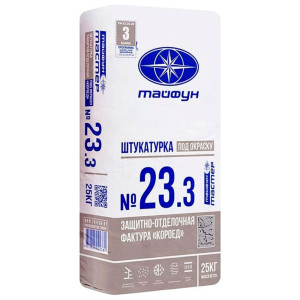 Штукатурка Тайфун Мастер №23.3 с фактурой Короед 3.0 мм серая 25 кг